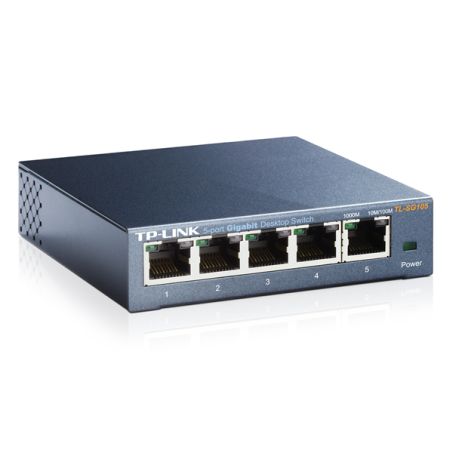 TP-LINK (TL-SG105) 5-Port Gigabit Unmanaged Desktop Switch, Steel Case TP-LINK (TL-SG105) 5-Port Gigabit Unmanaged Desktop Switch, Steel Case